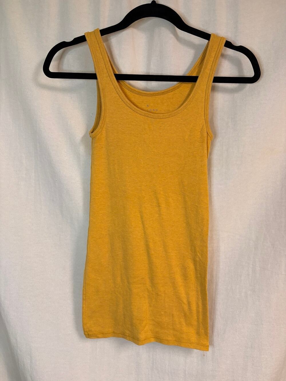a new day Mustard Yellow Modal Blend Long Tank Top Tunic Small